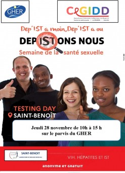 Testing day à Saint-Benoît : dép'IST a moin, dep'IST a ou