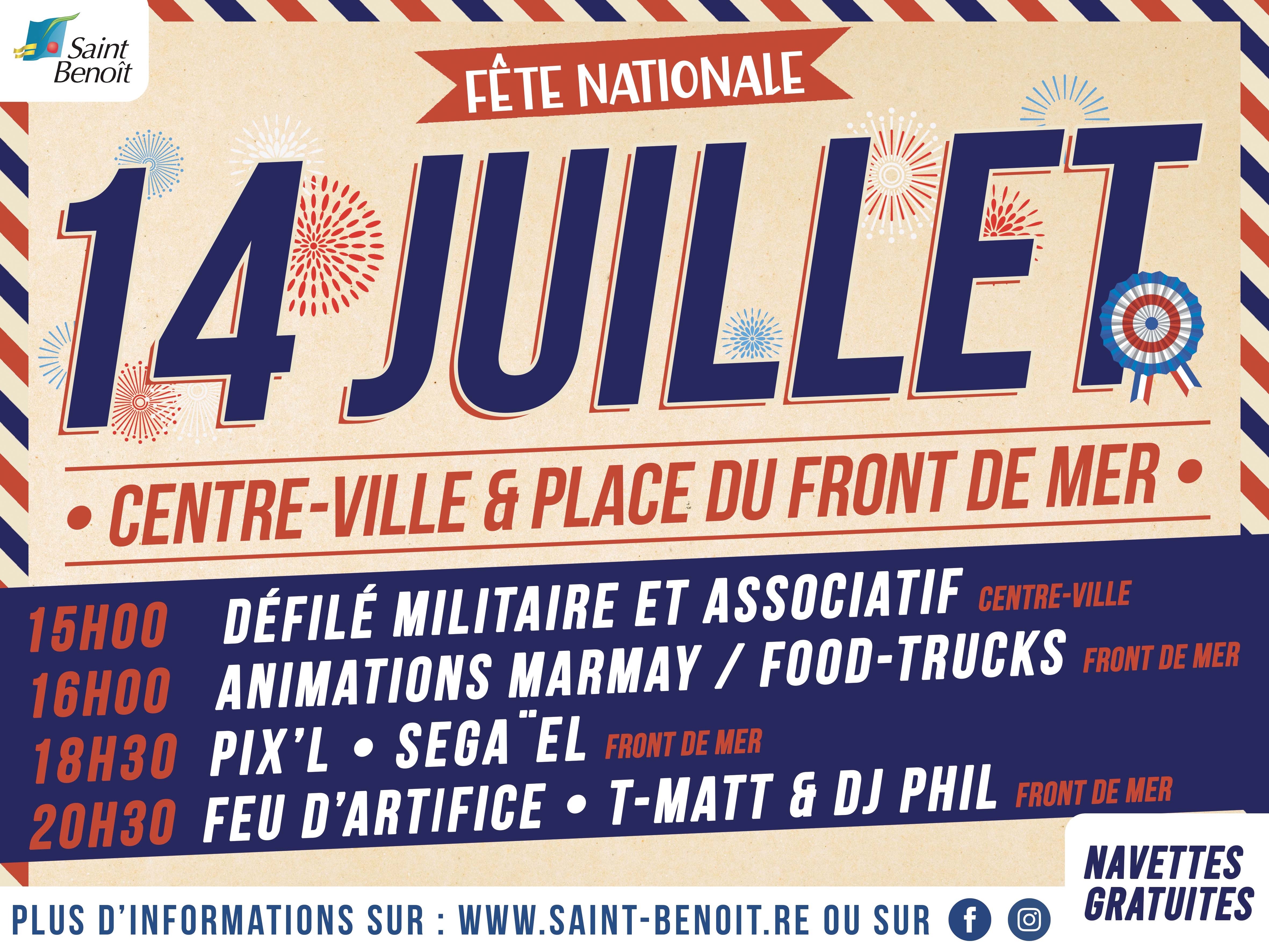 Festivités du 14 juillet à Saint-Benoît 