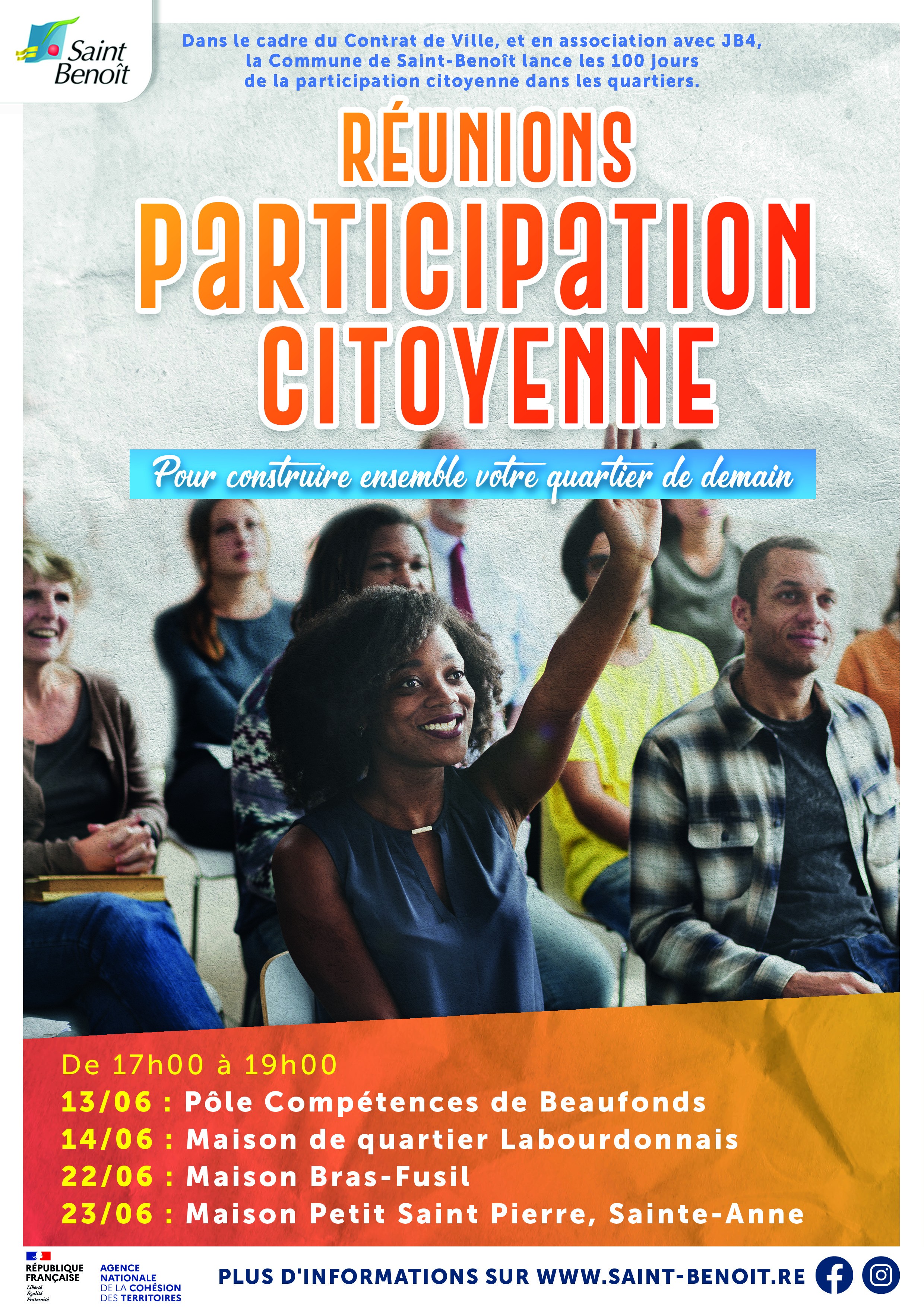 Planning des réunions de participation citoyenne dans les quartiers