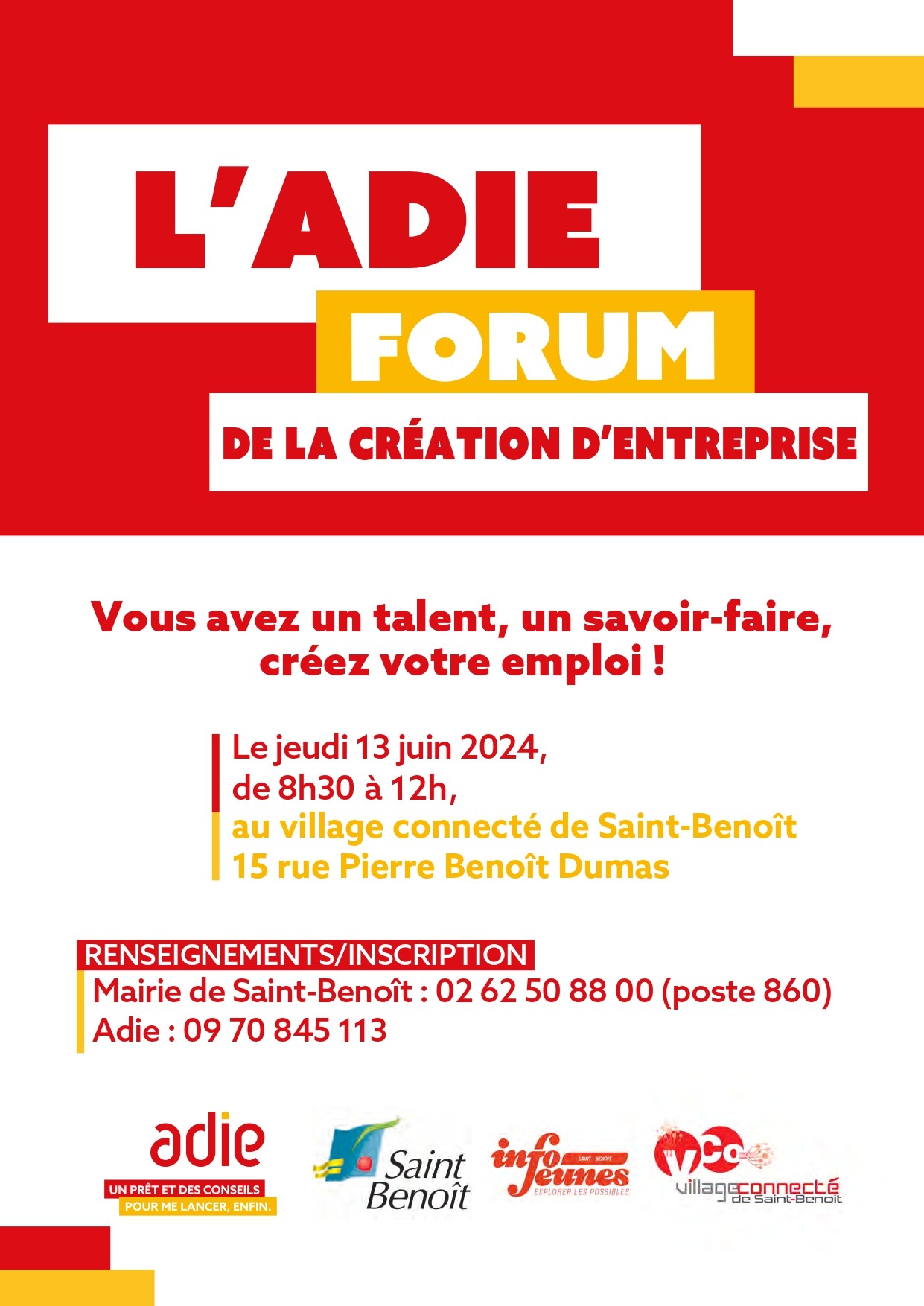 Forum création d'entreprise avec l'Adie