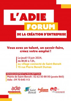 Forum création d'entreprise avec l'Adie