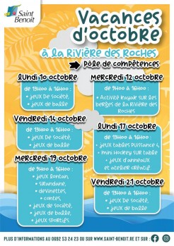 Vacances d’octobre à la Rivière des Roches