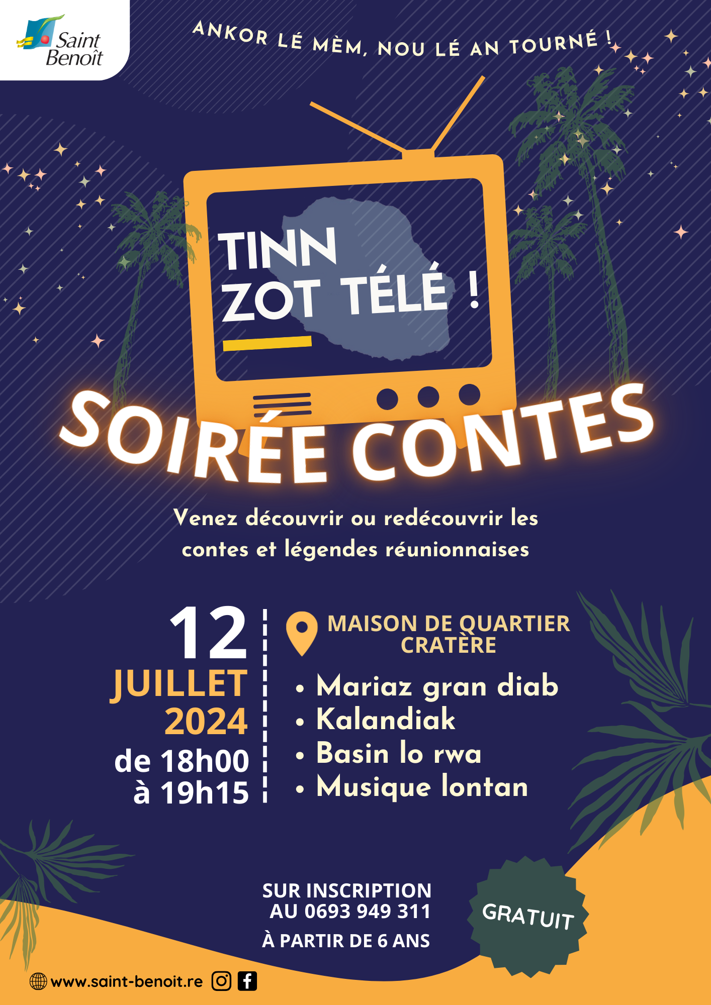 Soirée Contes à la maison de quartier de Cratère