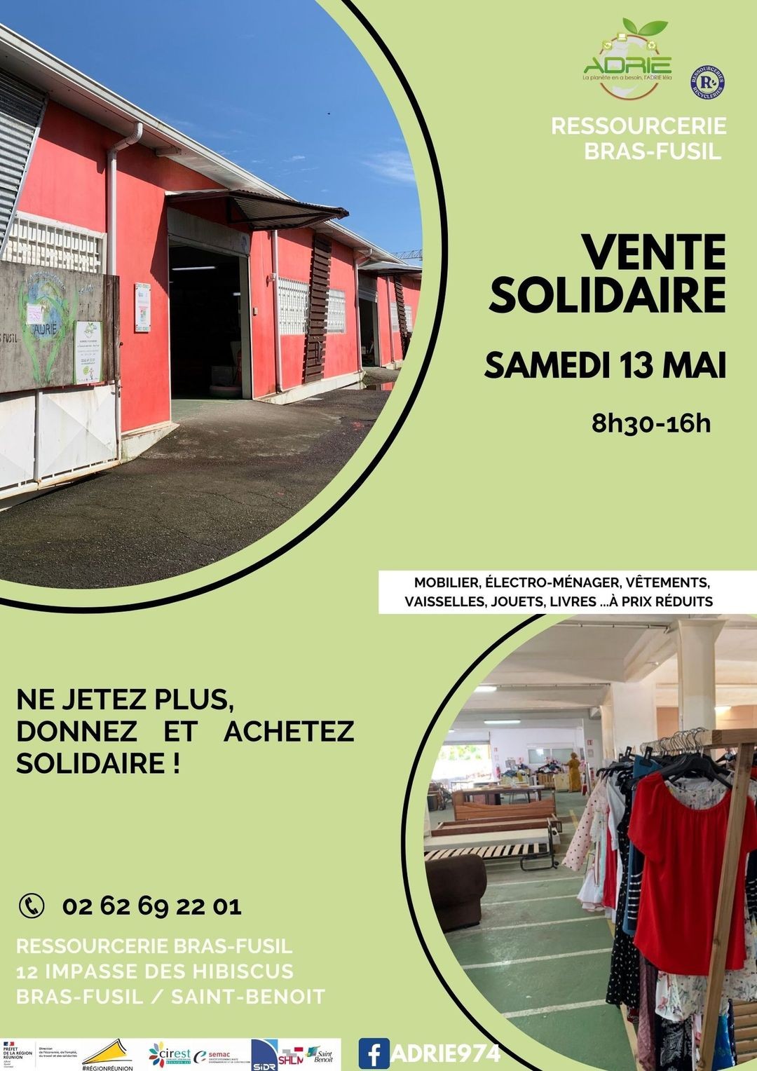 Ventes solidaires de la ressourcerie de Bras-Fusil