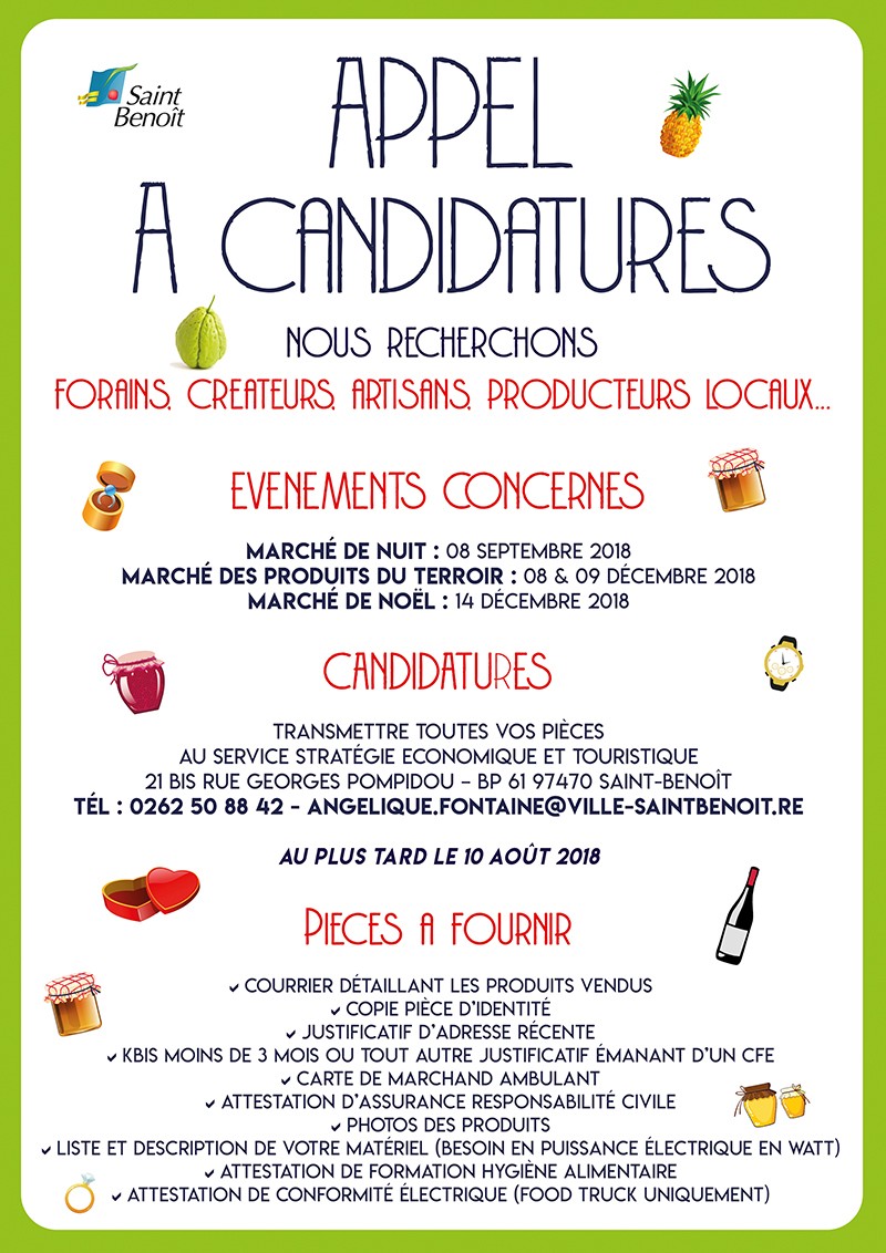 Appel à candidatures forains/exposants