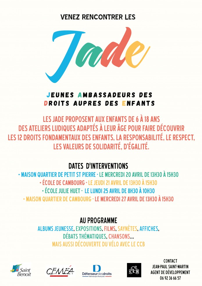 Les Jeunes Ambassadeurs des Droits auprès des Enfants (JADE) au sein des quartiers! 