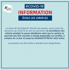 Info covid19 - Ecole maternelle Les Girofles 