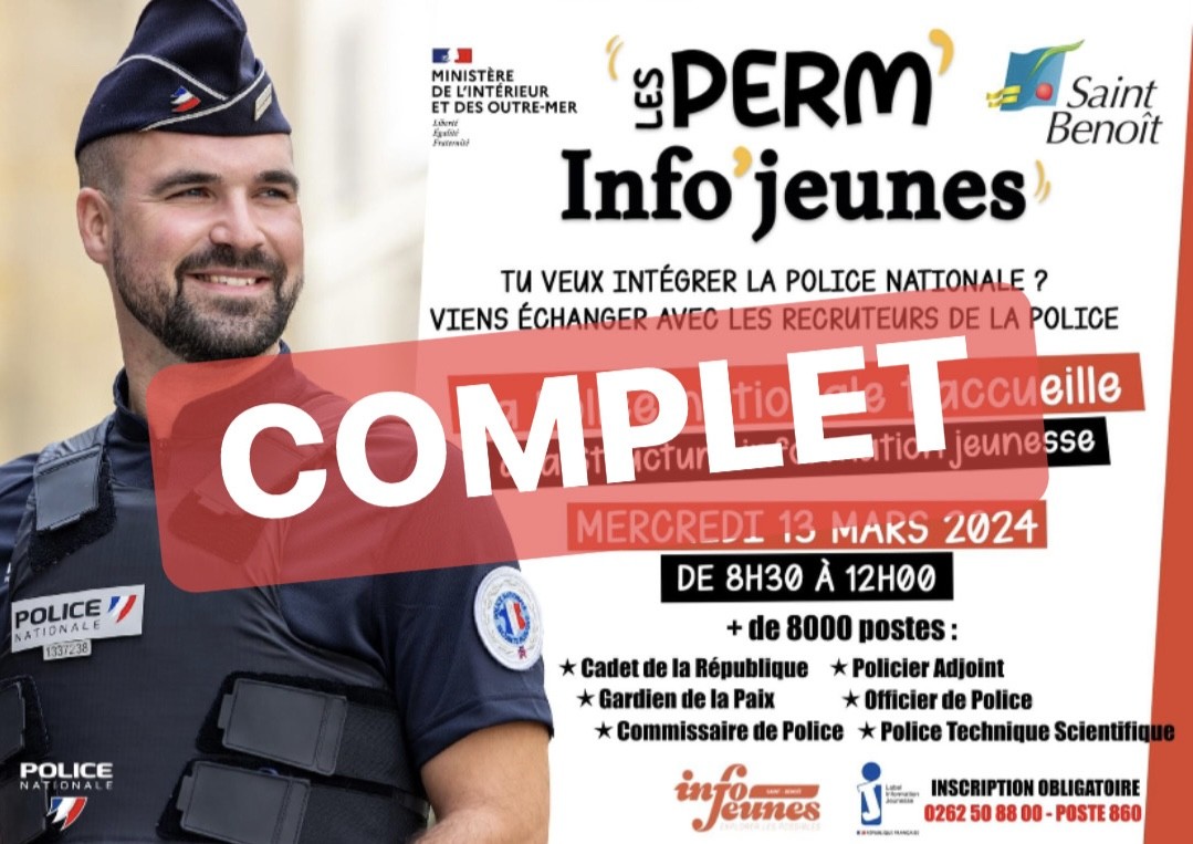 PERM INFO'JEUNES : Viens échanger avec les recruteurs de la Police nationale !