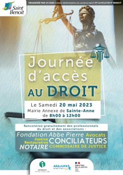 Journée d'accès au droit le samedi 20 mai à Sainte-Anne !