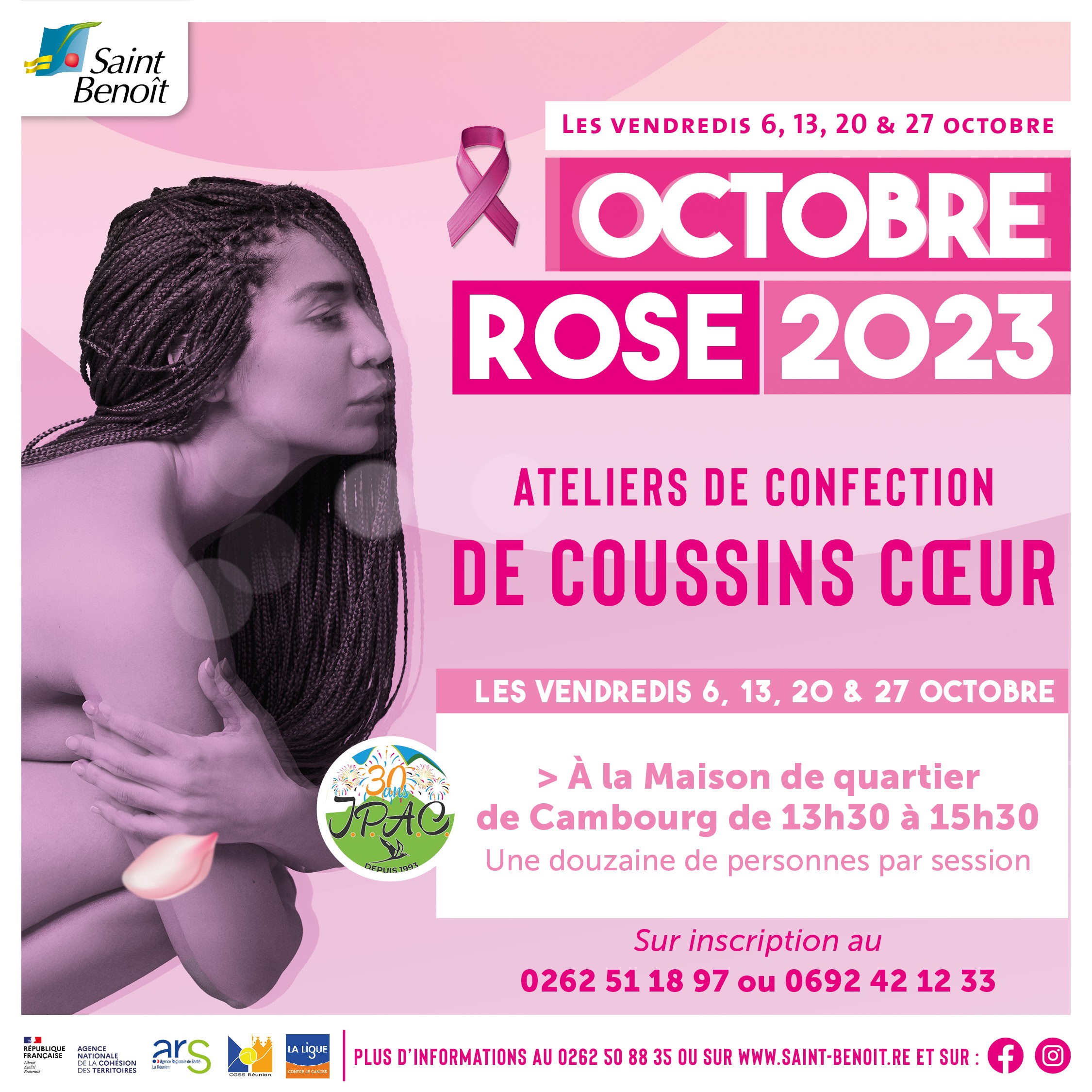 OCTOBRE ROSE : Atelier confection de coussins coeur