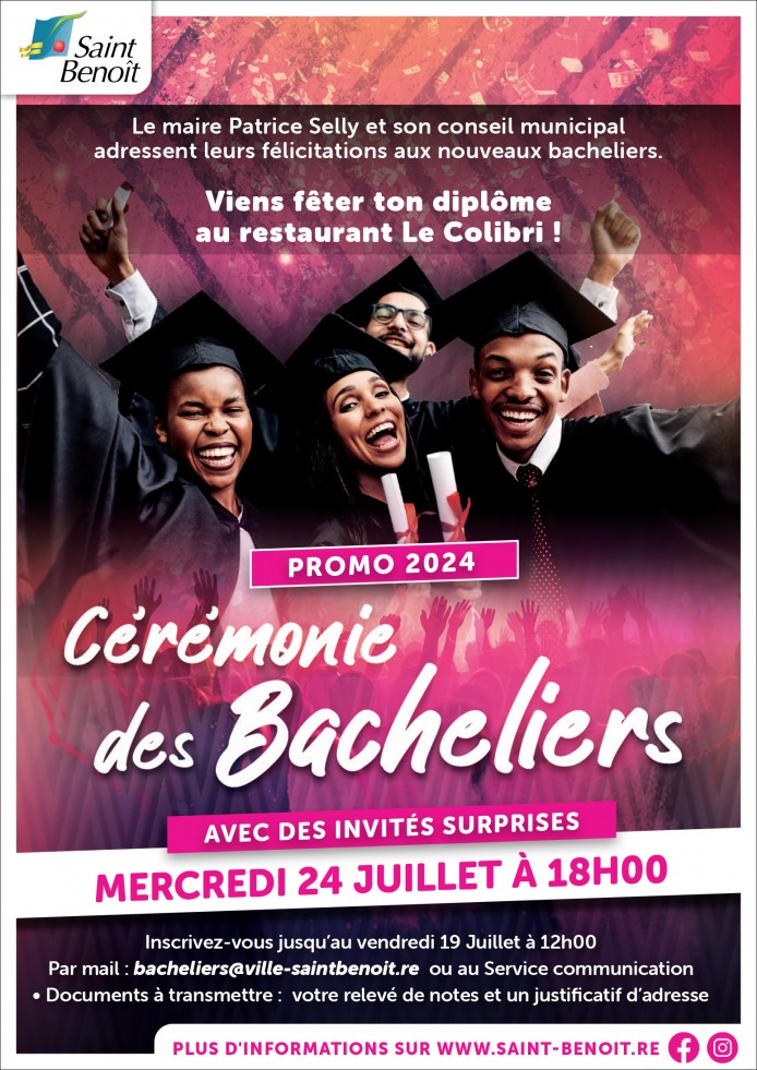 Bacheliers 2024 : La Ville de Saint-Benoît vous récompense ! 