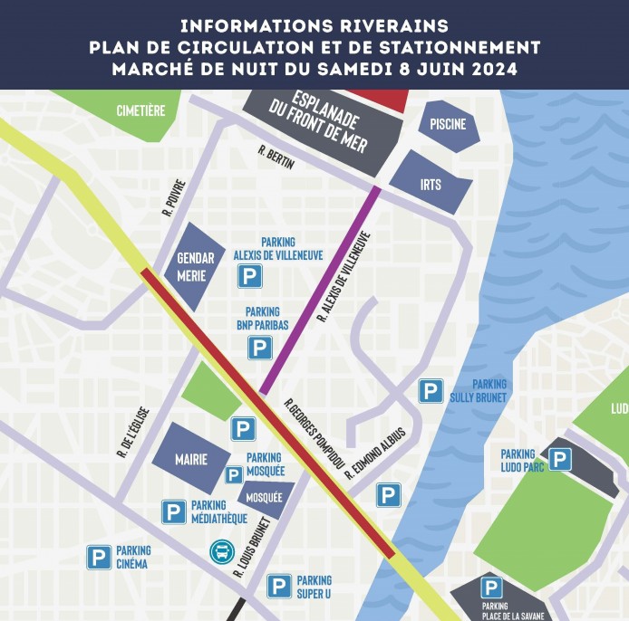 Plan de circulation Marché de nuit - 08 juin