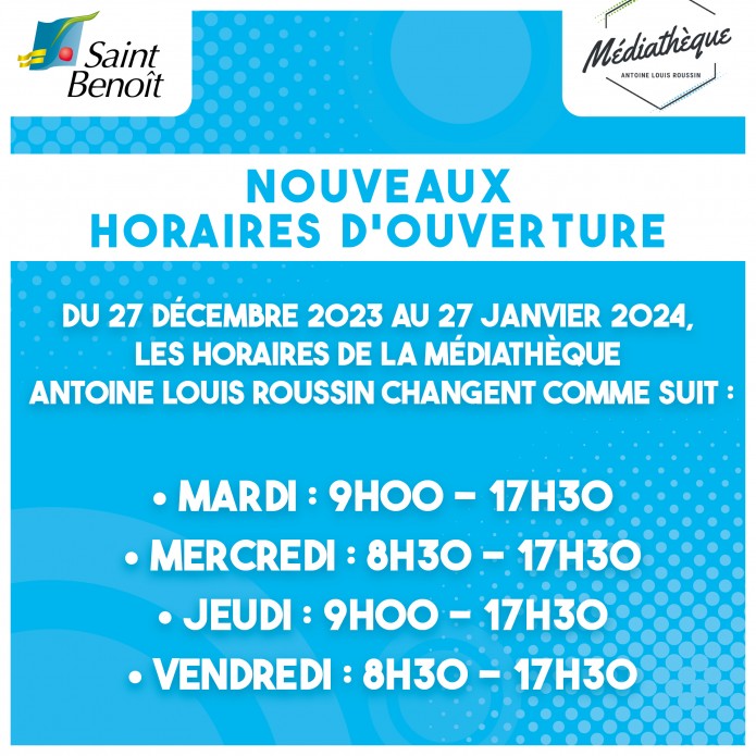 Médiathèque ALR : modification temporaire des horaires d'ouverture