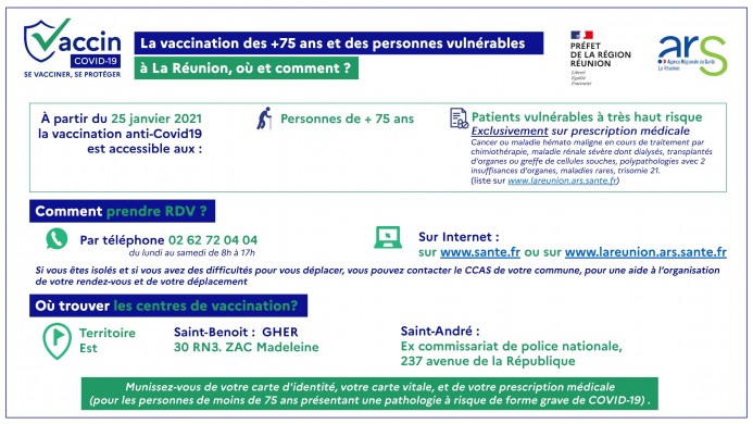 Covid-19 : Vaccination des +75 ans à la Réunion